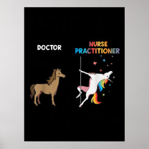 Poster Infirmière Praticien Unicorn Dancing Pole