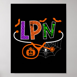 Poster Infirmière Pratique Autorisée Lpn Halloween Citrou
