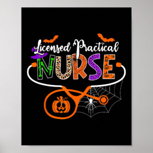 Poster Infirmière Pratique Autorisée Lpn Halloween Stetho