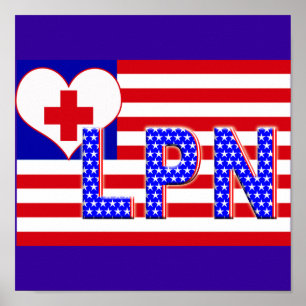 POSTER INFIRMIÈRE PRATIQUE AUTORISÉE PAR LPN PATRIOTIQUE
