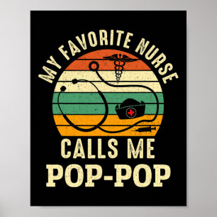 Poster Infirmière préférée m'appelle Pop-pop Jour des inf