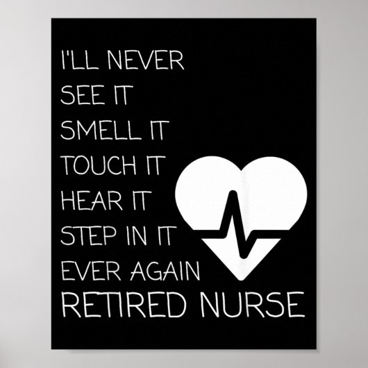 Poster Infirmière retraitée drôle (Devant)