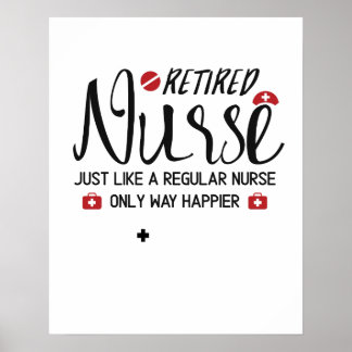 Poster Infirmière retraitée Grand cadeau Infirmière retra