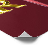 Poster Infirmière Rétro et Emblème NR Caducée d'Or (Coin)