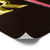 Poster Infirmière Rétro et Emblème NR Caducée doré (Coin)