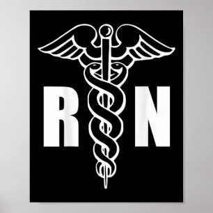 Poster Infirmière Rn Caduceus Symbole Médicale Infirmière