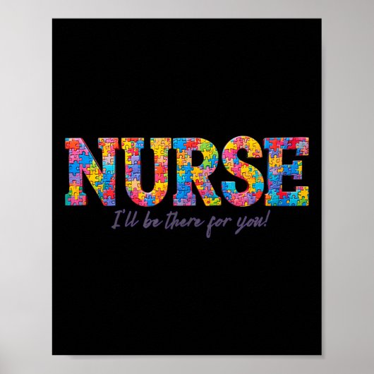 Poster Infirmière, Sensibilisation à l'autisme, Cadeau de (Devant)