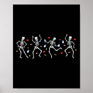 Poster Infirmière Skeleton Danser Ortho Squad Salle Ortho