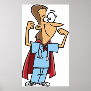 Poster Infirmière Superhero