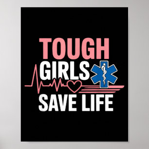 Poster Infirmière Technicienne Ambulancière Fille Féminin