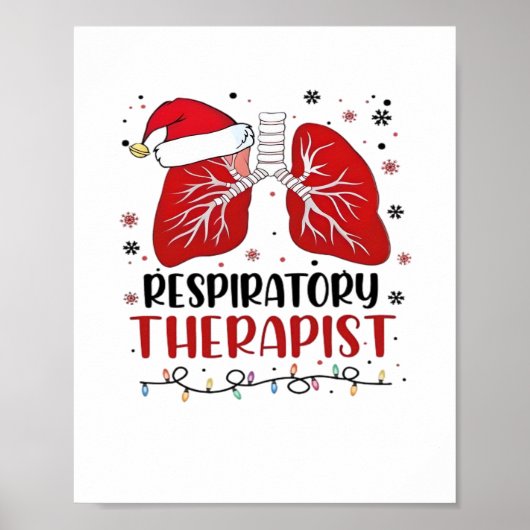 Poster Infirmière thérapeute respiratoire Noël, Poumon Ch (Devant)