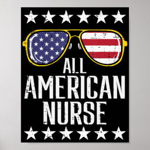 Poster Infirmière tout américaine Scrub Memorial Day 4 ju