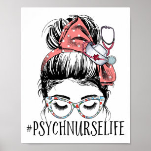 Poster Infirmière Vie Amusante Messy Bun Femme Santé ment