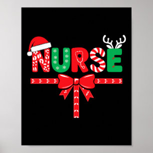Poster Infirmière Xmas Rn Lpn Cna Femmes Noël