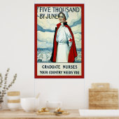 Poster Infirmières diplômées ~ Infirmière Vintage (Cuisine)