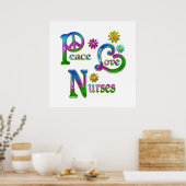 Poster Infirmières Peace Love (Cuisine)