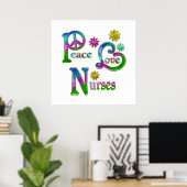 Poster Infirmières Peace Love (Bureau à domicile)