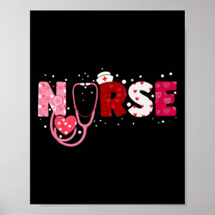 Poster Infirmières Valentines Coeurs Jour Stethoscope Gif