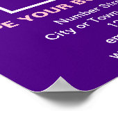 Poster Information d'affaires sur l'affiche Carré violet (Coin)