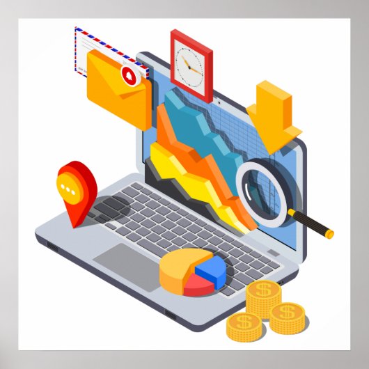 Poster Informatique sur ordinateur portable (Devant)