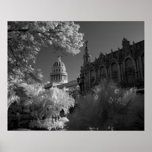 Poster Infra rouge du dôme du bâtiment du Capitole à La H (Devant)