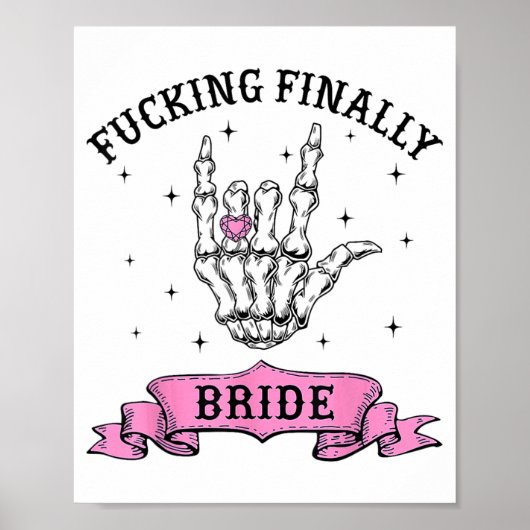 Poster Ing Finalement Mariée Squelette Bachelorett (Devant)