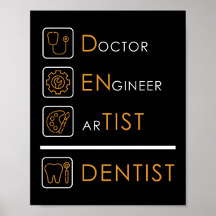 Poster Ingénieur Artiste Dentiste Adjoint dentaire