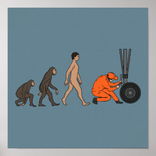 Poster Ingénieur de l'évolution mécanique de l'avion