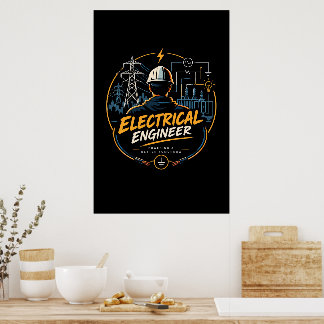 Poster Ingénieur électricien alimentant un avenir meilleu