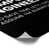 Poster Ingénieur informaticien Citation drôle de nerd (Coin)