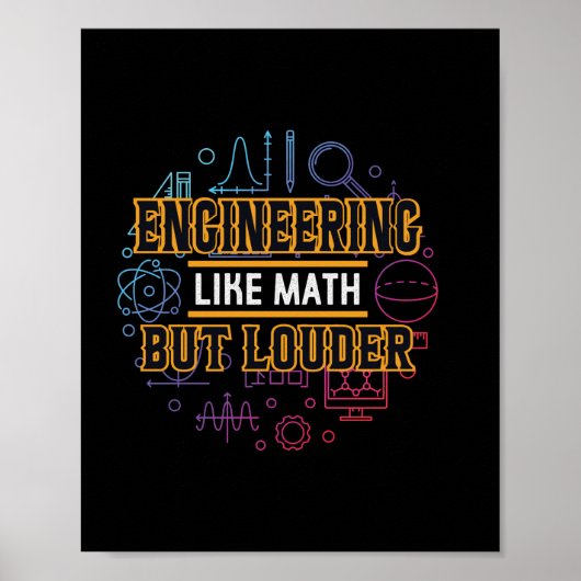 Poster Ingénieur Ingénieur Comme Math (Devant)