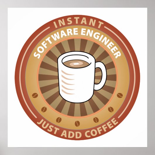 Poster Ingénieur logiciel instantané (Devant)