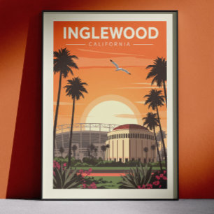 Poster Inglewood Californie vintage