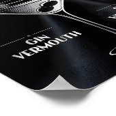 Poster Ingrédients de cocktail Dry Martini Silver Black B (Coin)