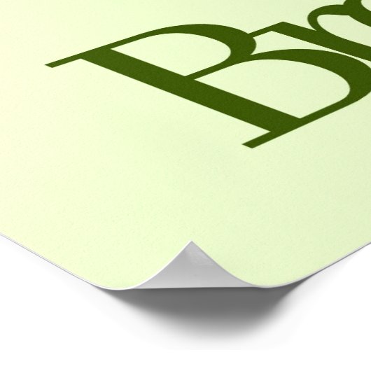 Poster Inhale, Exhale, Breathe Retro Typographie verte (Coin)