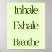 Poster Inhale, Exhale, Breathe Retro Typographie verte (Devant)