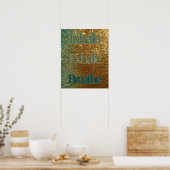 Poster Inhale Exhale Breathe Typographie| Parties scintil (Cuisine)