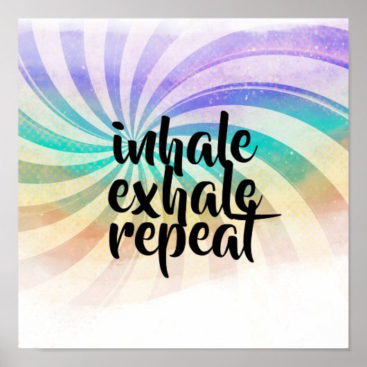 Poster inhale exhale méditation yoga pastel couleurs cita (Devant)