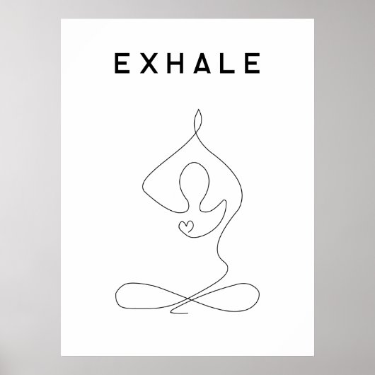 Poster Inhale Exhale Respiration Yoga pose studio moderne (Devant)