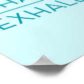 Poster Inhale Exhale Turquoise Motivational Yoga Citation (Coin)