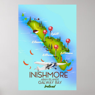 Poster Inishmore Îles Aran Baie de Galway Irlande