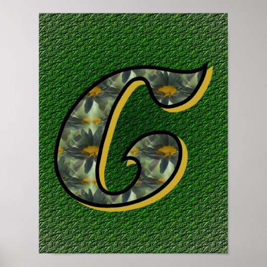 Poster initial C Black Daisies (Devant)