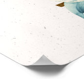 Poster initial H Golden et Blue Floral Monogram (Coin)