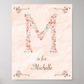 Poster Initial M Baby Name Monogram Art Print (Devant)