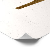 Poster initial M Golden et Blue Floral Monogram (Coin)