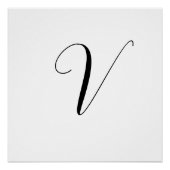 Poster Initiale de monogramme personnalisé script (Devant)