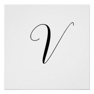 Poster Initiale de monogramme personnalisé script
