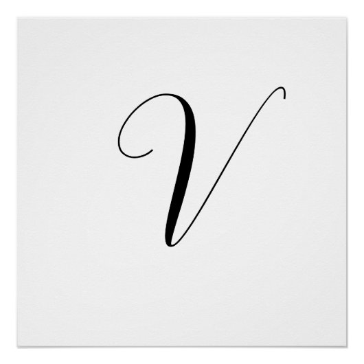 Poster Initiale de monogramme personnalisé script (Devant)