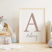 Poster Initiale et nom personnalisés | Monogramme moderne