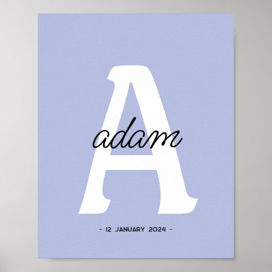 Poster Initiale personnalisée | Monogramme de nom personn (Devant)